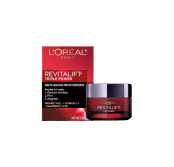 L'Oreal Paris Revitalift Triple Power Anti-Aging Face Moisturizer, Pro Retinol, Hyaluronic Acid & Vitamin C to Reduce Wrinkles, Firm & Brighten Skin, 1.7 Oz