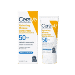 CeraVe 100% Mineral Sunscreen SPF 50, Face sunscreen With Zinc Oxide & Titanium Dioxide, Hyaluronic Acid + Niacinamide + Ceramides, Oil Free, Travel Size 2.5 oz