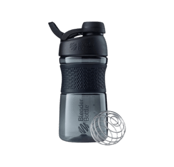 BlenderBottle SportMixer Shaker Bottle Perfect for Protein Shakes and Pre Workout, 20-Ounce, Black