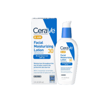 CeraVe AM Facial Moisturizing Lotion with SPF 30, Oil-Free Face Moisturizer with SPF, Formulated with Hyaluronic Acid, Niacinamide & Ceramides, Non-Comedogenic, Broad Spectrum Sunscreen, 3 Ounce