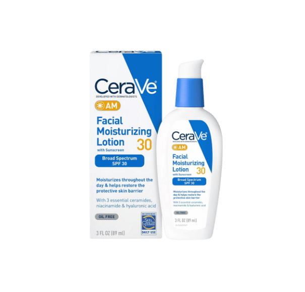 Moisturizing Lotion 1 CeraVe AM Facial Moisturizing Lotion with SPF 30, Oil-Free Face Moisturizer with SPF, Formulated with Hyaluronic Acid, Niacinamide & Ceramides, Non-Comedogenic, Broad Spectrum Sunscreen, 3 Ounce