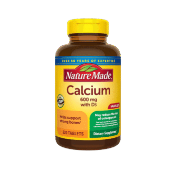 Nature Made Calcium 600 mg with Vitamin D3, Dietary Supplement for Bone Support, 220 Tablets (pack of 1)