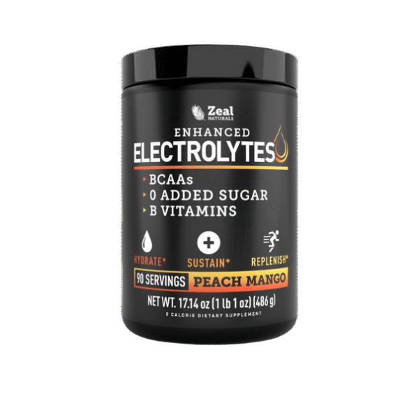 Enhanced Electrolyte Powder (Peach Mango | 90ct.) w/ 0 Sugar +BCAAs +B-Vitamins Electrolyte Supplement w Potassium Zinc & Magnesium for Hydration - Keto Electrolytes