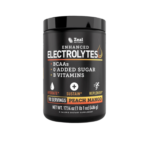Enhanced Electrolyte 1 Enhanced Electrolyte Powder (Peach Mango | 90ct.) w/ 0 Sugar +BCAAs +B-Vitamins Electrolyte Supplement w Potassium Zinc & Magnesium for Hydration - Keto Electrolytes