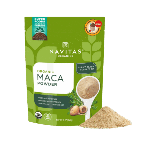 Navitas Organics Maca Powder – 100% Gelatinized Peruvian Maca for Smoothies, Lattes, Baking & More – Energize & Balance - USDA Organic, Non GMO, Vegan, Gluten Free (16oz. Bag, 180 Servings, 2-Pack)
