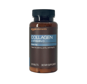 Amazon Elements Collagen Peptides + Vitamin C, 2500 mg Collagen Peptides per Serving, 90 Tablets, 1 Month Supply
