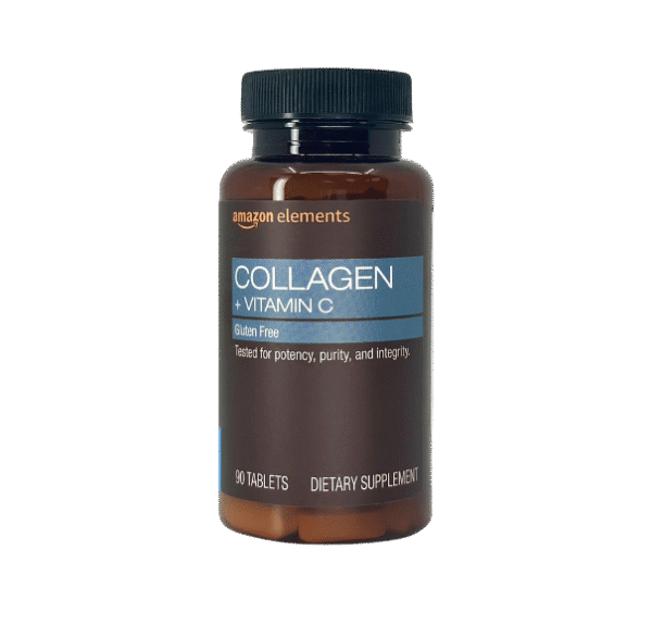 Amazon Elements Collagen Peptides + Vitamin C, 2500 mg Collagen Peptides per Serving, 90 Tablets, 1 Month Supply