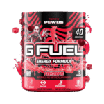 G Fuel PewDiePie Energy Drink Powder, Pre Workout Caffeine Mix for Gaming, Sugar Free Focus Amino, Vitamin + Antioxidants, 9.9oz (Lingonberry, 40 Servings)