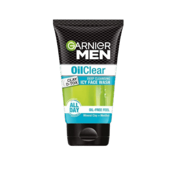 Garnier Men Oil Clear Clay D-Tox Deep Cleansing Icy Face Wash, 100gm