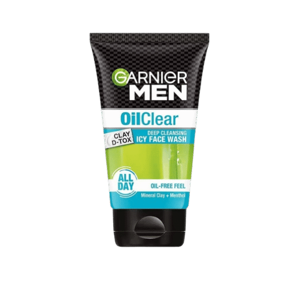 Garnier Men Oil Clear Clay D-Tox Deep Cleansing Icy Face Wash, 100gm