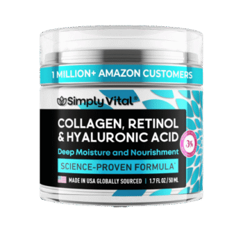 SimplyVital Collagen, Retinol & Hyaluronic Acid Cream - Anti-Aging Face Moisturizer for Face, Firming Skin Care Neck & Décolleté - Made in USA, Daily Moisturizer Face Cream Day & Night - 1.7 fl.oz.
