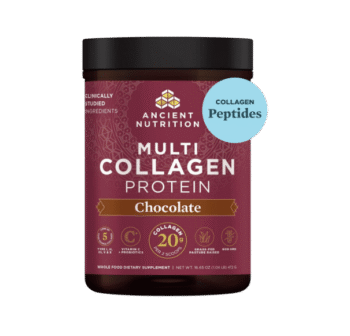 Ancient Nutrition Hydrolyzed Collagen Peptides Powder with Probiotics, Chocolate Multi Collagen Protein for Women and Men with Vitamin C, 40 Servings, Supports Skin and Nails, Gut Health, 16.65oz