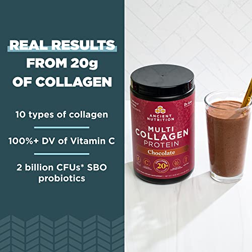 Ancient Nutrition Hydrolyzed Collagen Peptides Powder with Probiotics, Chocolate Multi Collagen Protein for Women and Men with Vitamin C, 40 Servings, Supports Skin and Nails,... 3 Ancient Nutrition Hydrolyzed Collagen Peptides Powder with Probiotics, Chocolate Multi Collagen Protein for Women and Men with Vitamin C, 40 Servings, Supports Skin and Nails,...
