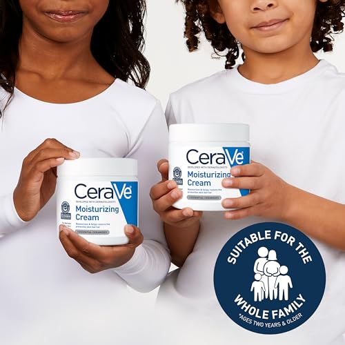 Moisturizing Cream 5 CeraVe Moisturizing Cream, Body and Face Moisturizer for Dry Skin, Body Cream with Hyaluronic Acid and Ceramides, Daily Moisturizer, Oil-Free, Fragrance Free, Non-Comedogenic,...