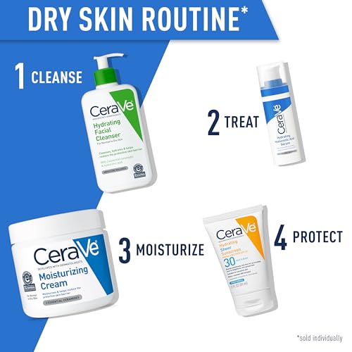 Moisturizing Cream 6 CeraVe Moisturizing Cream, Body and Face Moisturizer for Dry Skin, Body Cream with Hyaluronic Acid and Ceramides, Daily Moisturizer, Oil-Free, Fragrance Free, Non-Comedogenic,...
