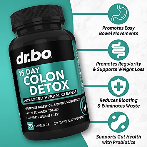 Colon Detox 2 Colon Cleanser Detox for Weight Flush - 15 Day Intestinal Cleanse Pills & Probiotic - Fast Natural Laxative for Constipation Relief - Bowel Movement Supplements for Stomach...