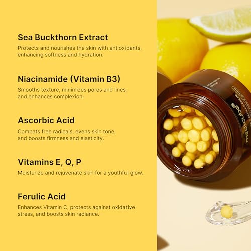 Face Moisturizer 2 medicube Deep Vitamin C Golden Capsule Face Moisturizer - Liposome Capsules For Wrinkles, Skin Radiance - Transparent Gel for Glow Hydration - Korean Skin Care 1.94 oz