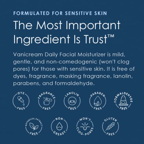 Facial Moisturizer 6 Vanicream Daily Facial Moisturizer With Ceramides and Hyaluronic Acid - Formulated Without Common Irritants for Those with Sensitive Skin, 3 fl oz (Pack of 1)