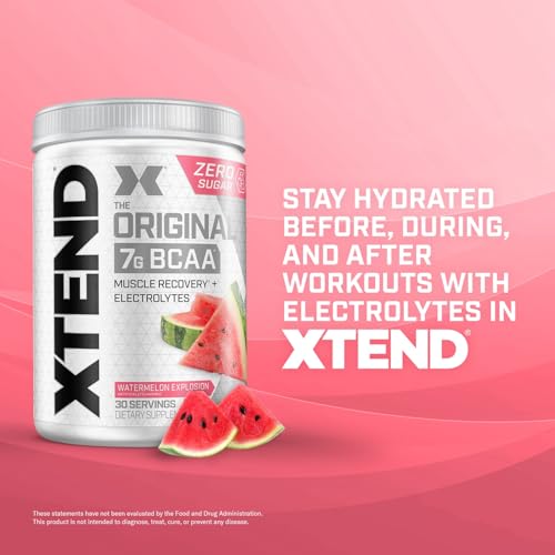 BCAA Powder 7g 6 XTEND Original BCAA Powder 7g BCAA and 2.5g L-Glutamine, Sugar Free Post Workout Muscle Recovery Drink with Amino Acids for Men & Women, 30 Servings