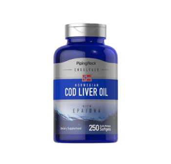 Piping Rock Cod Liver Oil Capsules (250 Softgels)