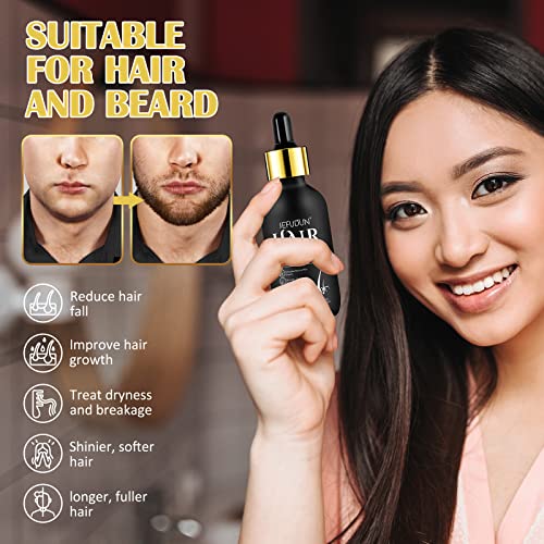 5% Minoxidil 3 5% Minoxidil Hair Growth Oil for Men and Women - Regrowth Serum, Extra Strength Spray for Hair Loss, Thicker Healthier Hair, Beard Growth Kit, Topical Treatment, 2.02 oz