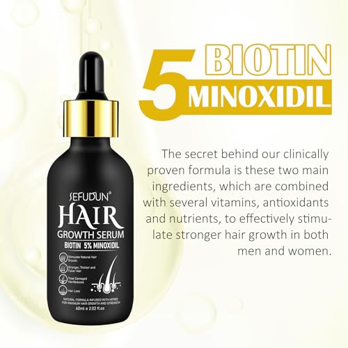 5% Minoxidil 2 5% Minoxidil Hair Growth Oil for Men and Women - Regrowth Serum, Extra Strength Spray for Hair Loss, Thicker Healthier Hair, Beard Growth Kit, Topical Treatment, 2.02 oz
