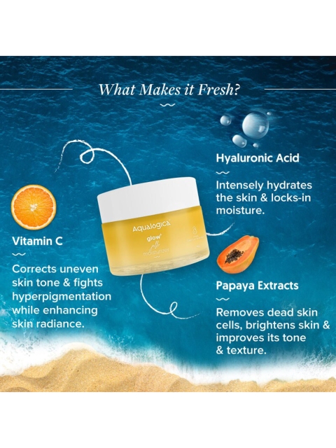 Aqualogica Glow+ Jello Non Sticky Moisturiser With Vitamin C & Papaya - 50g 2 Aqualogica Glow+ Jello Non Sticky Moisturiser With Vitamin C & Papaya - 50g