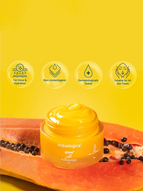 Aqualogica Glow+ Jello Non Sticky Moisturiser With Vitamin C & Papaya - 50g 4 Aqualogica Glow+ Jello Non Sticky Moisturiser With Vitamin C & Papaya - 50g