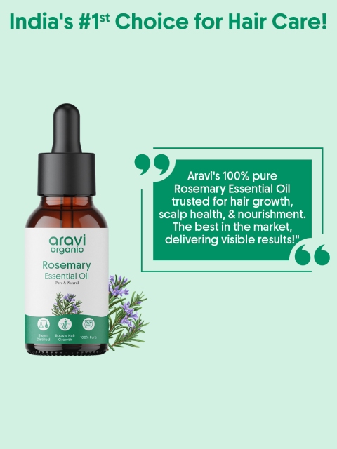 Aravi Organic Pure & Natural Rosemary Essential Oil For Hair Growth - 30ml 6 Aravi Organic Pure & Natural Rosemary Essential Oil For Hair Growth - 30ml