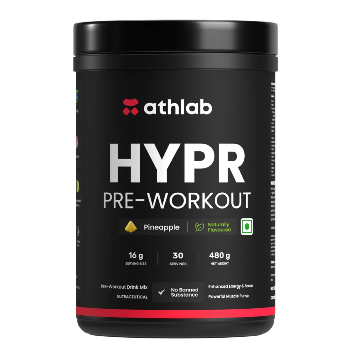 Athlab (by Nutrabay) HYPR Pre-Workout - 480 gm (1.05 Lb), Pineapple 1 Athlab (by Nutrabay) HYPR Pre-Workout - 480 gm (1.05 Lb), Pineapple