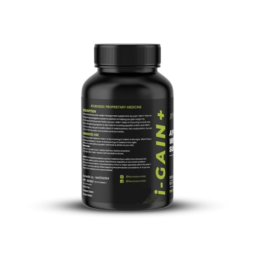 Ayuvya i-Gain+ 90 Tablets | New & Improved Formula | Ayurvedic Weight Gainer for Digestion & Muscle Mass | 100% Natural for Men & Women 4 Ayuvya i-Gain+ 90 Tablets | New & Improved Formula | Ayurvedic Weight Gainer for Digestion & Muscle Mass | 100% Natural for Men & Women