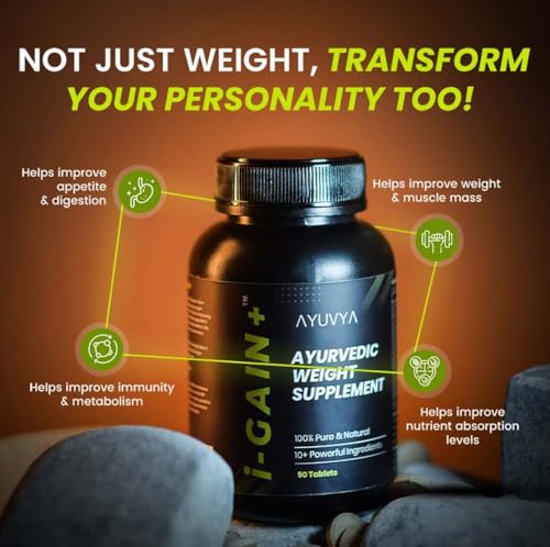 Ayuvya i-Gain+ 90 Tablets | New & Improved Formula | Ayurvedic Weight Gainer for Digestion & Muscle Mass | 100% Natural for Men & Women 6 Ayuvya i-Gain+ 90 Tablets | New & Improved Formula | Ayurvedic Weight Gainer for Digestion & Muscle Mass | 100% Natural for Men & Women