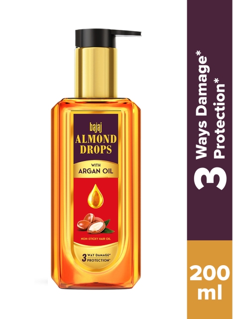 BAJAJ CONSUMER CARE Almond Drops Damage Protection Non-Sticky Hair Oil with Argan - 200ml 2 BAJAJ CONSUMER CARE Almond Drops Damage Protection Non-Sticky Hair Oil with Argan - 200ml