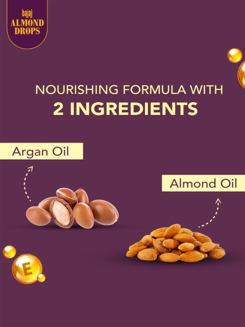 BAJAJ CONSUMER CARE Almond Drops Damage Protection Non-Sticky Hair Oil with Argan - 200ml 4 BAJAJ CONSUMER CARE Almond Drops Damage Protection Non-Sticky Hair Oil with Argan - 200ml