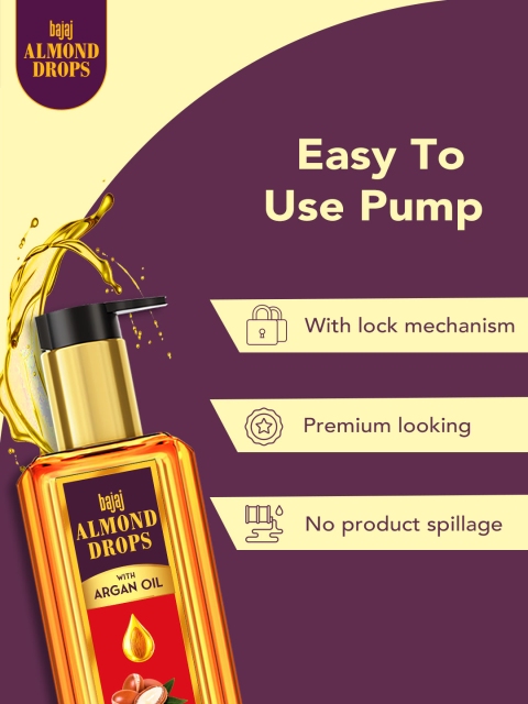BAJAJ CONSUMER CARE Almond Drops Damage Protection Non-Sticky Hair Oil with Argan - 200ml 6 BAJAJ CONSUMER CARE Almond Drops Damage Protection Non-Sticky Hair Oil with Argan - 200ml