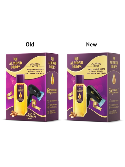 BAJAJ CONSUMER CARE Almond Drops Hair Oil 650 ml & Vega 1000W Hair Dryer 4 BAJAJ CONSUMER CARE Almond Drops Hair Oil 650 ml & Vega 1000W Hair Dryer