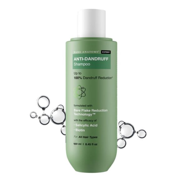 Bare Anatomy Anti Dandruff Shampoo | Reduces Up to 100% Dandruff and Strengthens Hair | Derma Approved Shampoo with Salicylic Acid & Biotin | Helps Remove Flakes and Itching |...