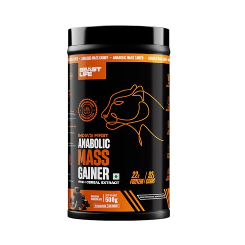 BeastLife Mass Gainer 500g NO MALTODEXTRIN - INDIA'S #1 CEREAL BASED BULK FORMULA | High Protein High Calorie gainer for Beast Gains (500g, Belgian Chocolate) 2 BeastLife Mass Gainer 500g NO MALTODEXTRIN - INDIA'S #1 CEREAL BASED BULK FORMULA | High Protein High Calorie gainer for Beast Gains (500g, Belgian Chocolate)