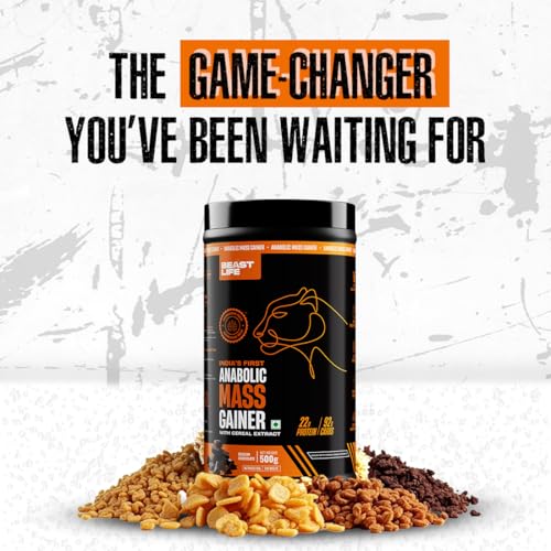 BeastLife Mass Gainer 500g NO MALTODEXTRIN - INDIA'S #1 CEREAL BASED BULK FORMULA | High Protein High Calorie gainer for Beast Gains (500g, Belgian Chocolate) 6 BeastLife Mass Gainer 500g NO MALTODEXTRIN - INDIA'S #1 CEREAL BASED BULK FORMULA | High Protein High Calorie gainer for Beast Gains (500g, Belgian Chocolate)