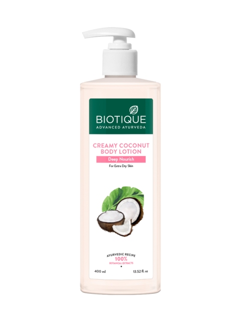 Biotique Creamy Coconut Deep Nourish Body Lotion For Dry Skin - 400ml