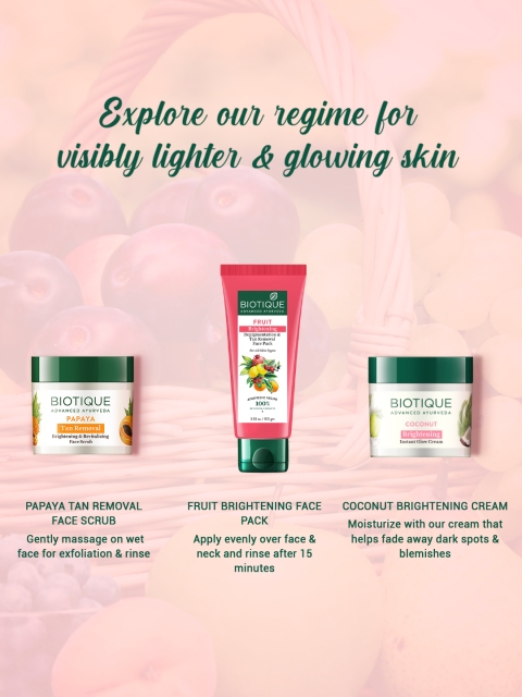 Biotique Fruit Brightening Depigmentation & Tan Removal Face Pack 100g 5 Biotique Fruit Brightening Depigmentation & Tan Removal Face Pack 100g