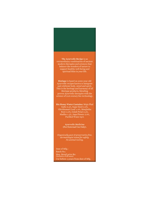Biotique Honey Water Pore Tightening & Brightening Toner - 120ml 4 Biotique Honey Water Pore Tightening & Brightening Toner - 120ml