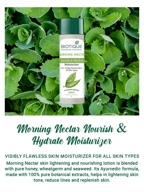Biotique Morning Nectar Nourish & Hydrate Visibly Flawless Skin Moisturizer - 190ml 5 Biotique Morning Nectar Nourish & Hydrate Visibly Flawless Skin Moisturizer - 190ml