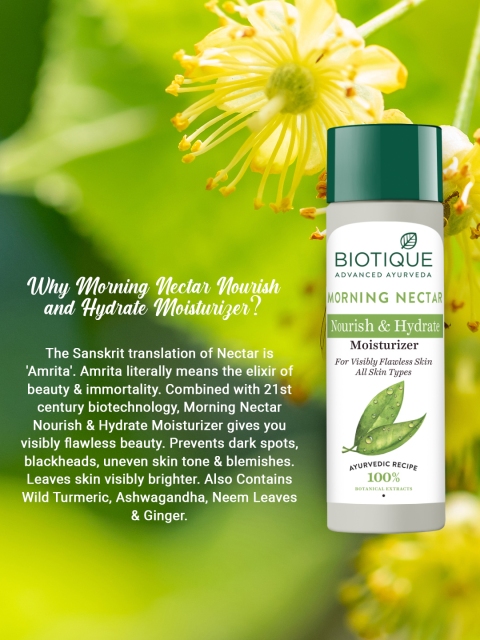 Biotique Morning Nectar Nourish & Hydrate Visibly Flawless Skin Moisturizer - 190ml 6 Biotique Morning Nectar Nourish & Hydrate Visibly Flawless Skin Moisturizer - 190ml