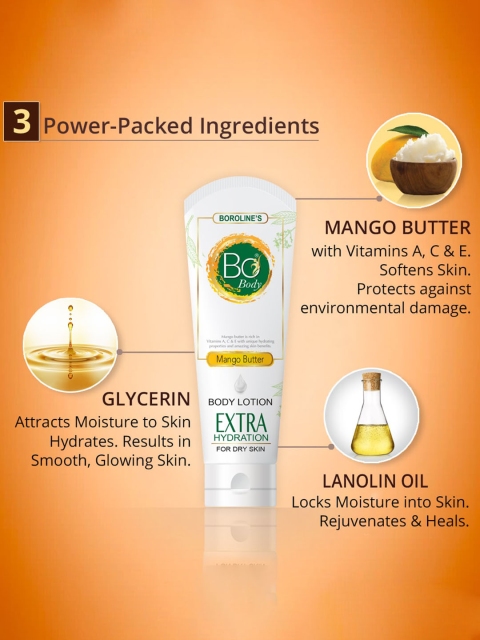 BOROLINE Set Of 3 Extra Hydration Bo Body Lotion With Mango Butter 100 ml each 2 BOROLINE Set Of 3 Extra Hydration Bo Body Lotion With Mango Butter 100 ml each