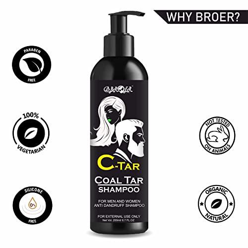 BROER C Coal Tar Shampoo 200Ml | Anti-Dandruff With Salicylic Acid 2% W/W | Sulphate and Paraben Free Scalp Treatment 4 BROER C Coal Tar Shampoo 200Ml | Anti-Dandruff With Salicylic Acid 2% W/W | Sulphate and Paraben Free Scalp Treatment