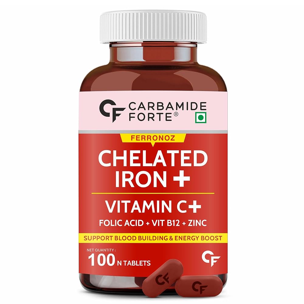 Carbamide Forte Chelated Iron with Vitamin C, B12, Folic Acid and Zn - 100 Tablets 1 Carbamide Forte Chelated Iron with Vitamin C, B12, Folic Acid and Zn - 100 Tablets