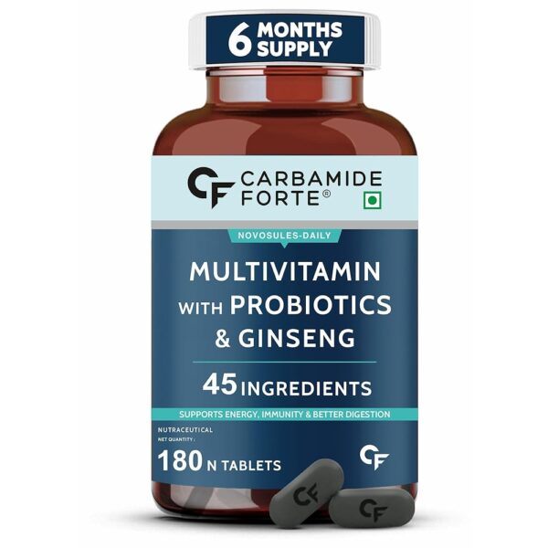 Carbamide Forte Multivitamin Tablet For Men | Multi vitamin for Men with Ginseng | Multivitamin for Men With Probiotics For Immunity & Energy | Multivitamin Men with Zinc- 180...