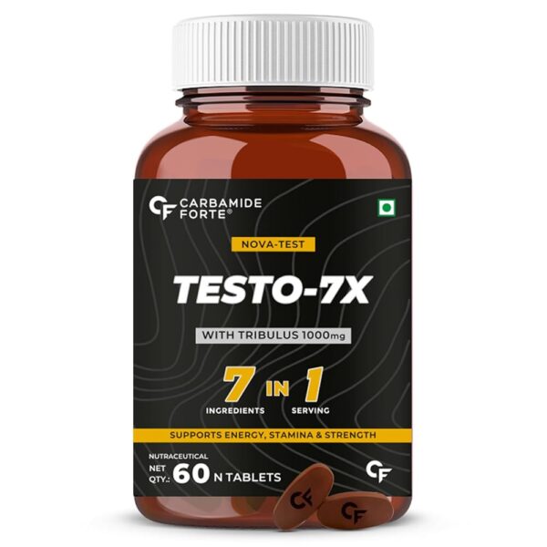 Carbamide Forte Testosterone Supplement Capsule for Men with Tribulus 1000mg, Ashwagandha, L-Citrulline & Kaunch Beej 60 Veg Tablets
