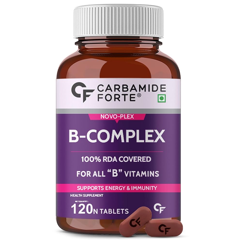 Carbamide Forte Vitamin B-Complex Tablets - 100% RDA for B Vitamins with B1, B2, B3, B5, B6, B9 & Vitamin B12 1 Carbamide Forte Vitamin B-Complex Tablets - 100% RDA for B Vitamins with B1, B2, B3, B5, B6, B9 & Vitamin B12 | Vitamin B Complex Supplements for Women & Men - 120 Vegetarian...